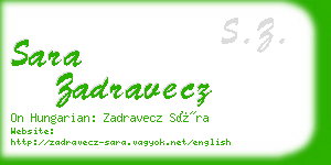 sara zadravecz business card